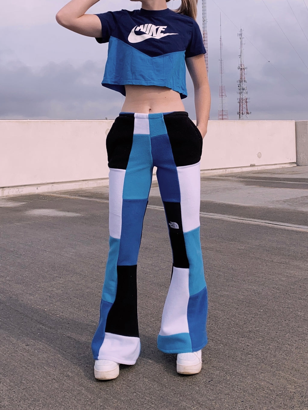 (XS/S) Glacier Blue Reworked Flares