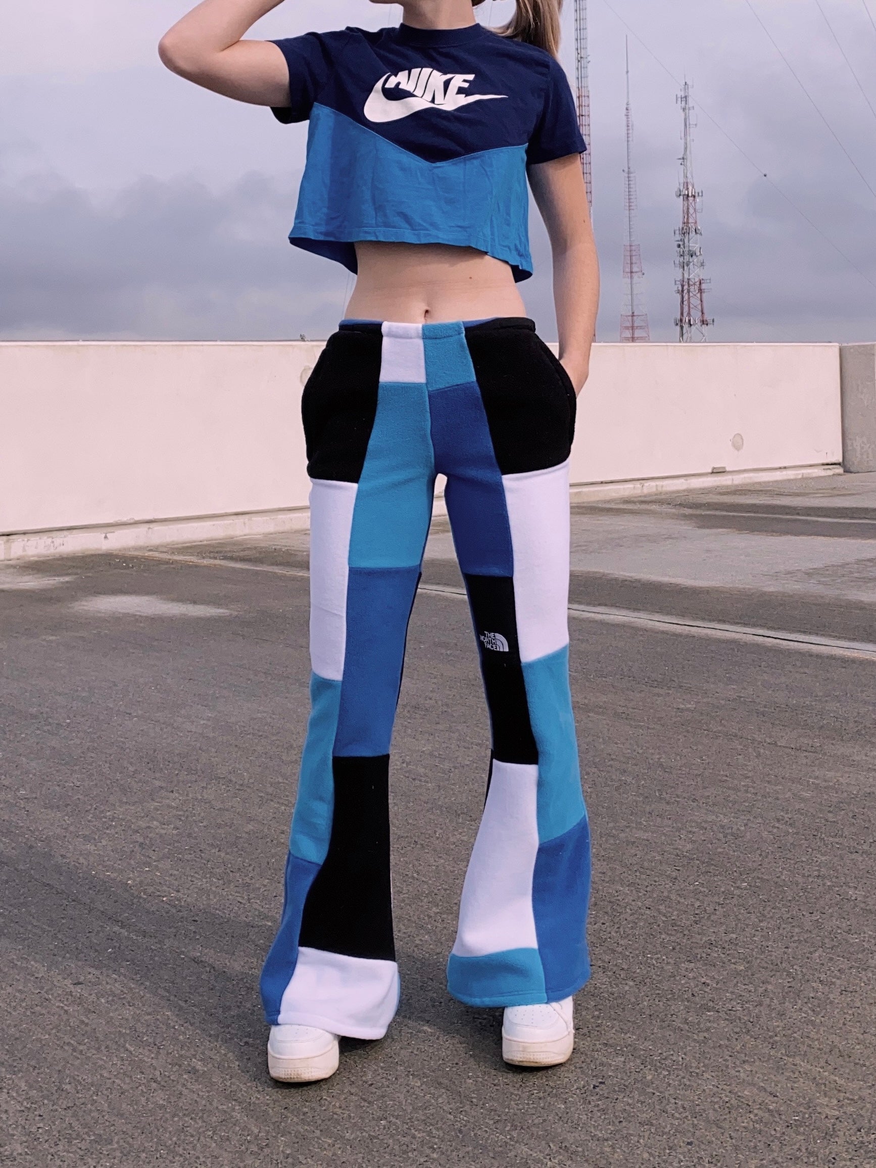 (XS/S) Glacier Blue Reworked Flares