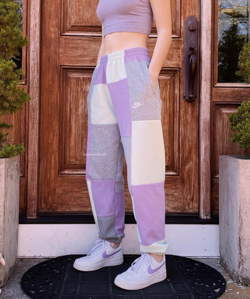 (S/M) April Flowers Reworked Joggers