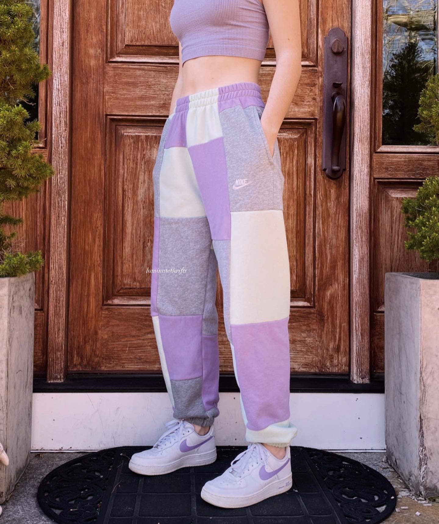 (S/M) April Flowers Reworked Joggers