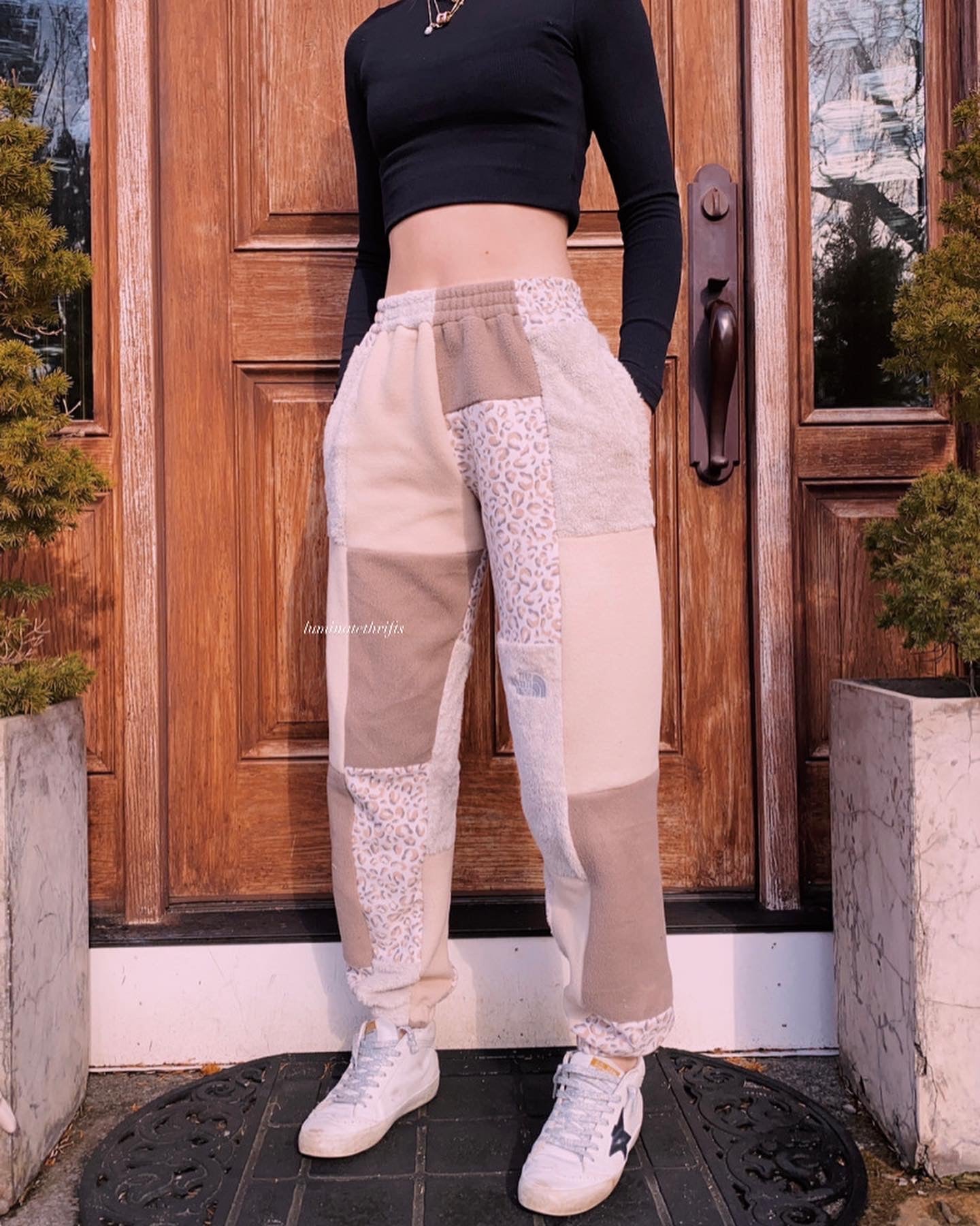 (XS/S) Neutral Leopard Reworked Joggers