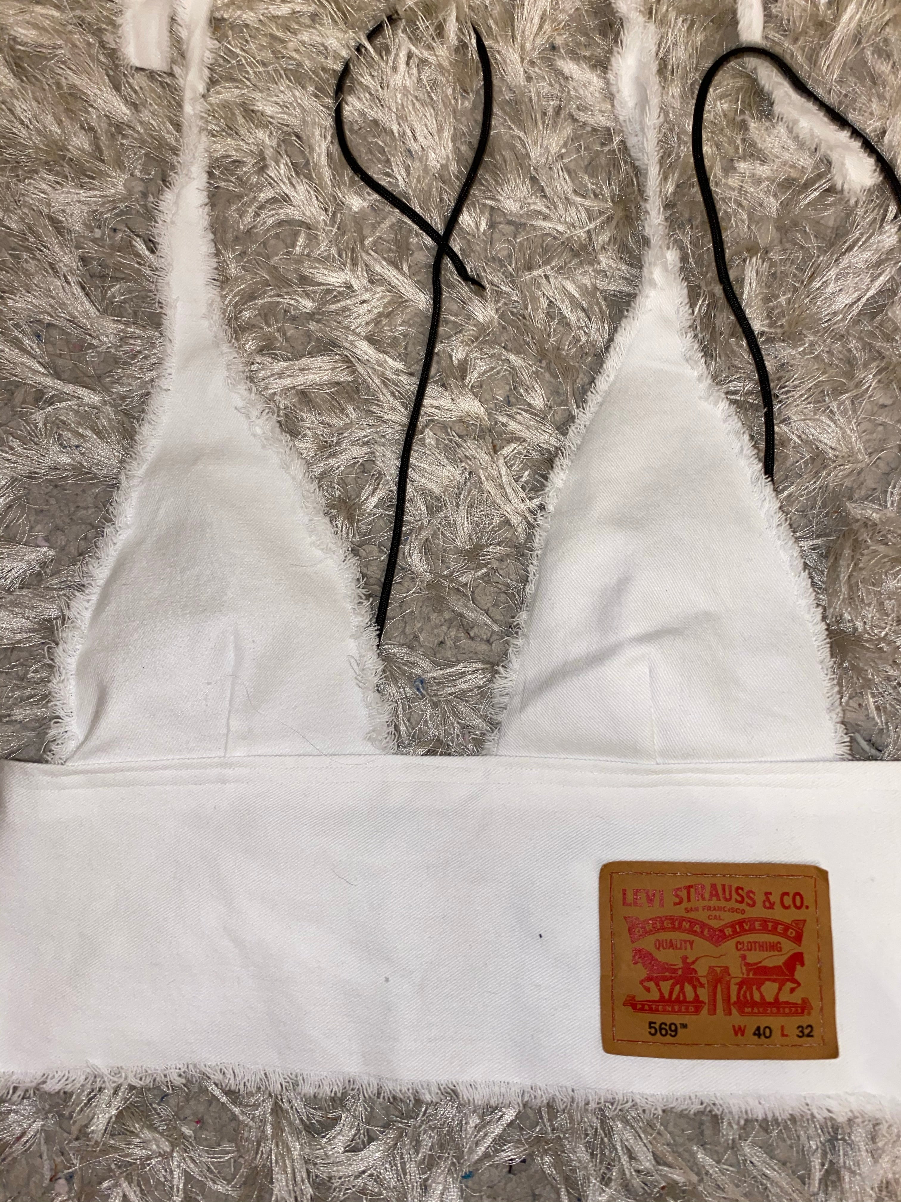 (XS/S-A/B cup) Reworked Levi’s Denim Halter Top