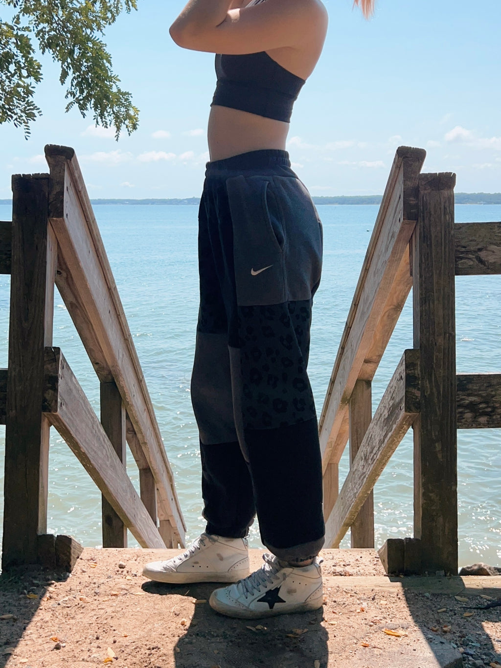 (S/M) Diamond Leopard 1/1 Joggers with pockets