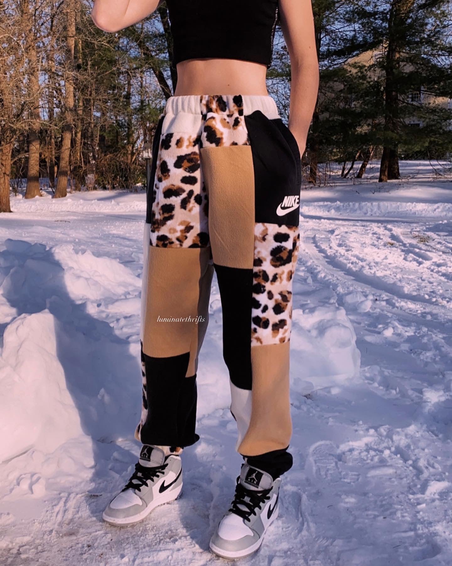 (S/M) Rustic Lynx Reworked Joggers