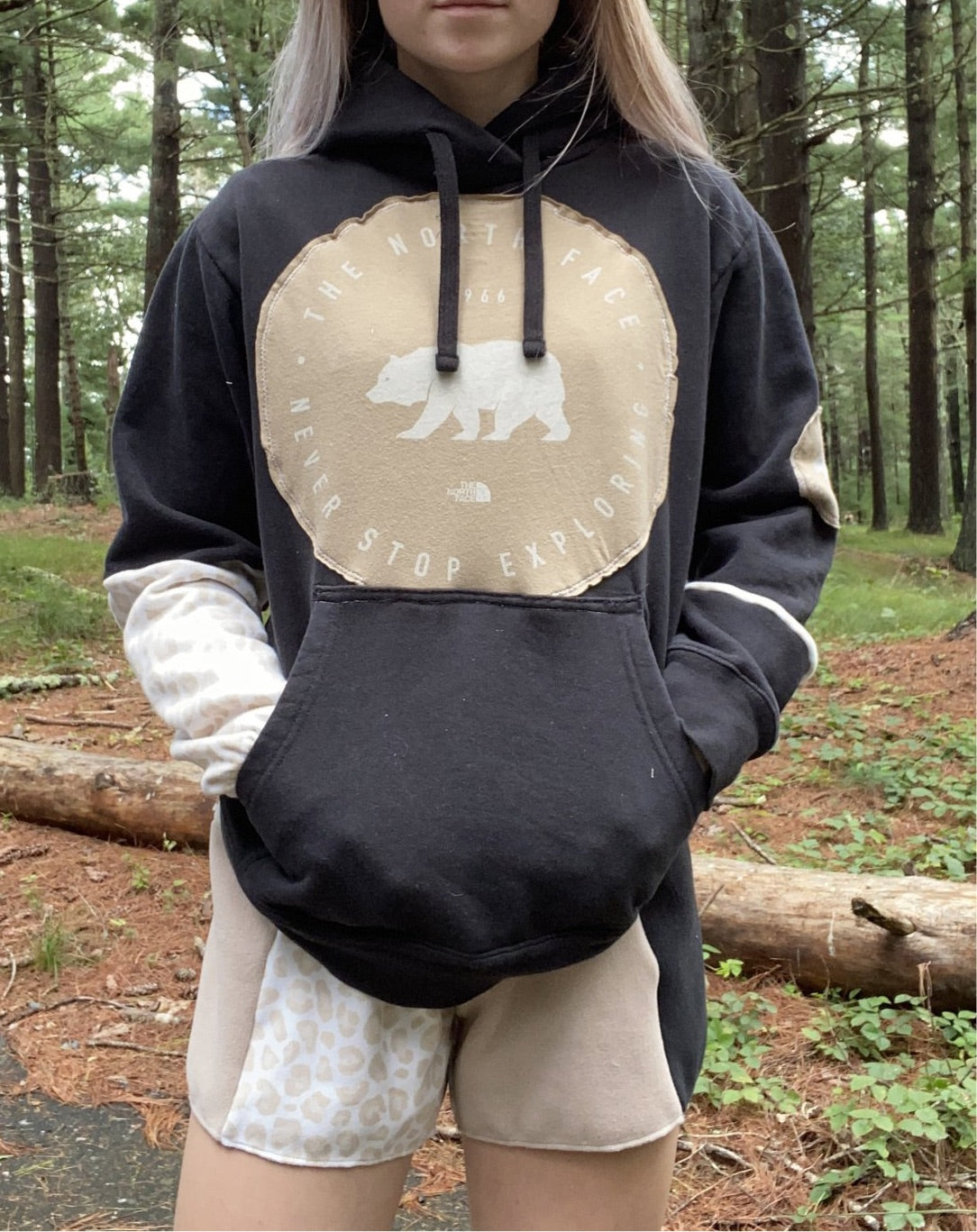 (S/M) Rustic Leopard Reworked **hoodie**