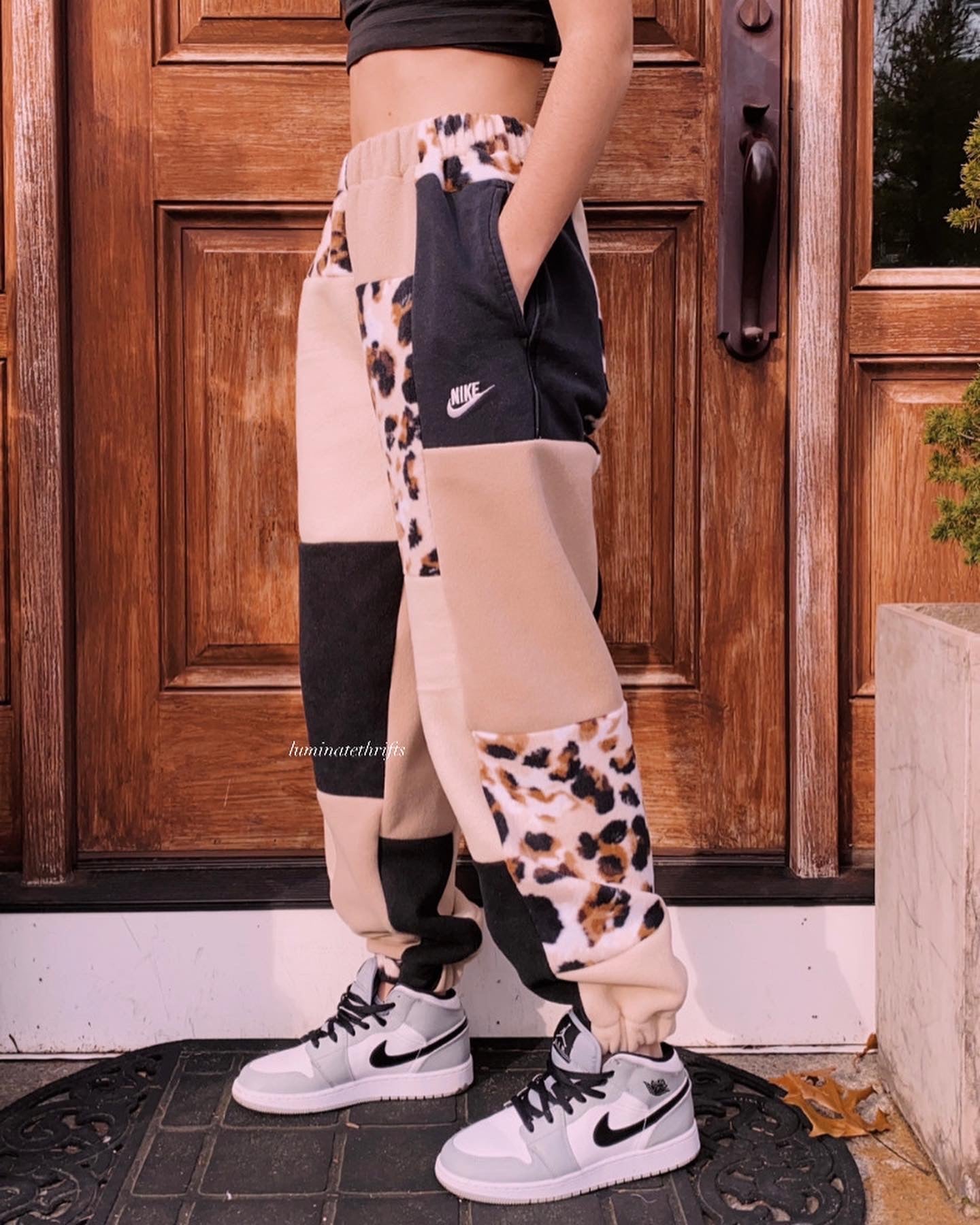 (S/M) Rustic Leopard Reworked Joggers