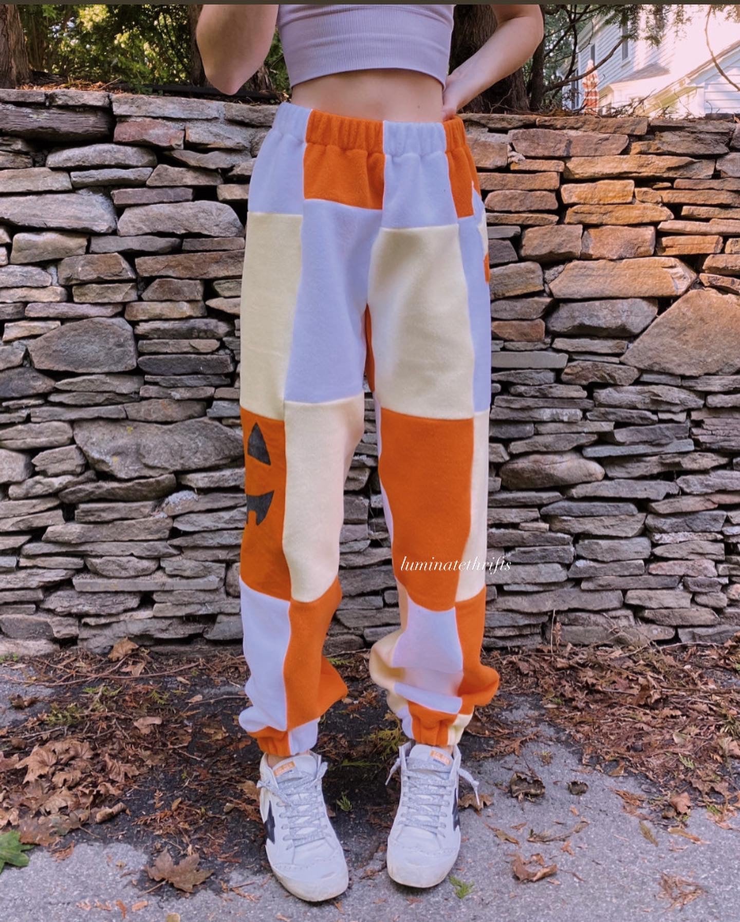 (XS-M) Pumpkin Candy Corn Reworked Joggers