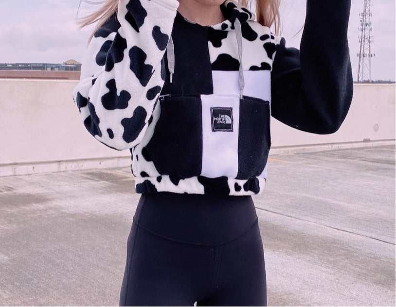 (S/M) Reworked Cow Hoodie
