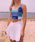 (XS/S) Sea Blue Reworked Open Hem Tank