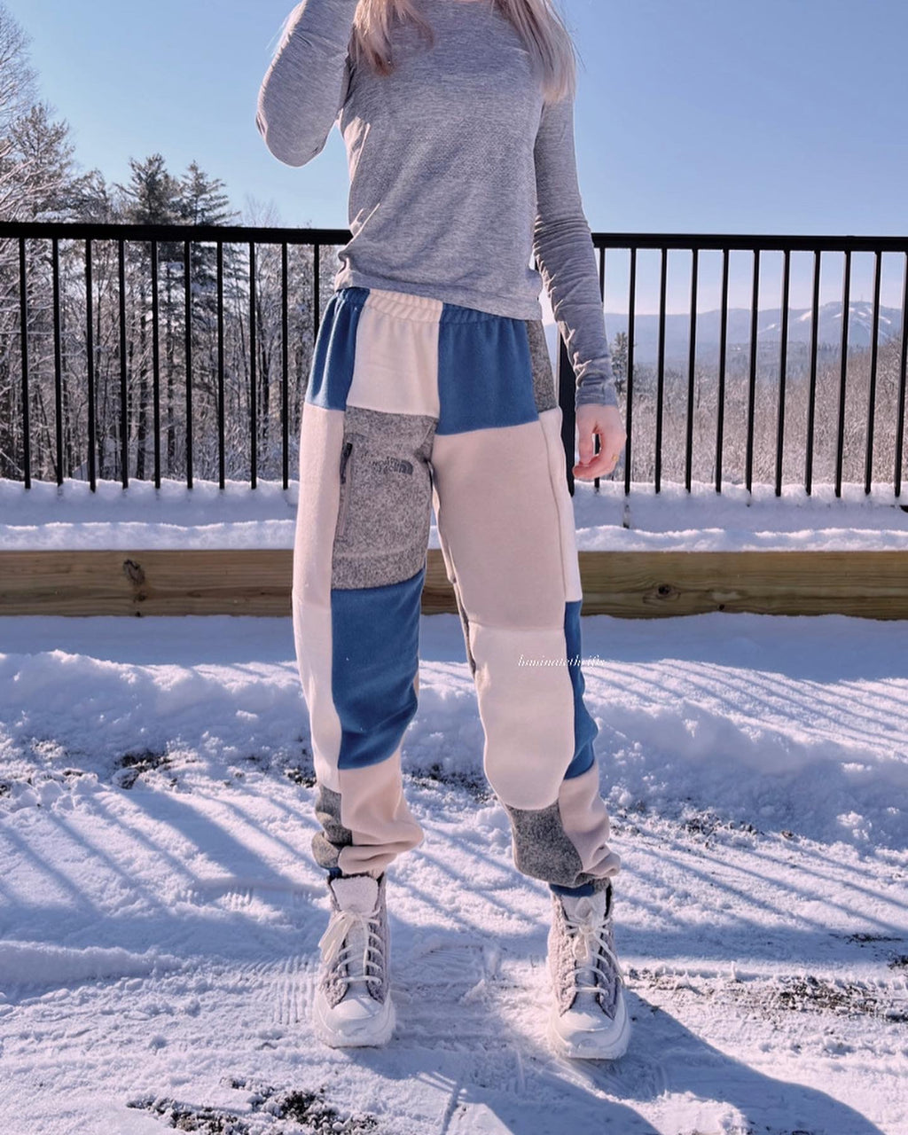 (S/M) Rustic Blue Reworked Joggers
