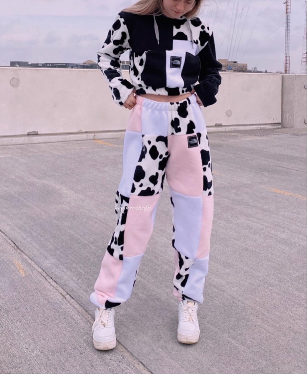 (L/XL) Strawberry Cow Reworked Joggers