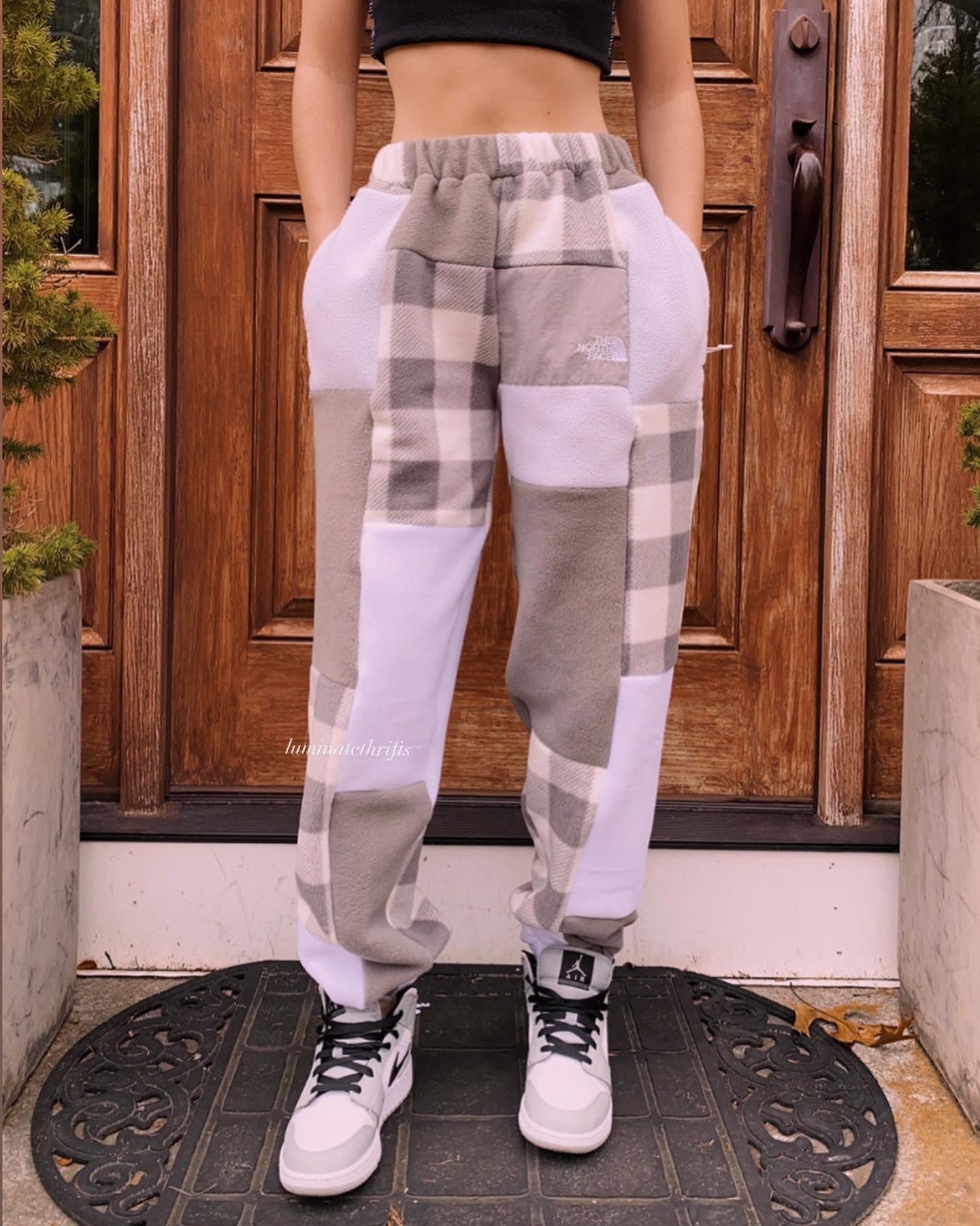 (S/M) Ash Plaid Reworked Joggers