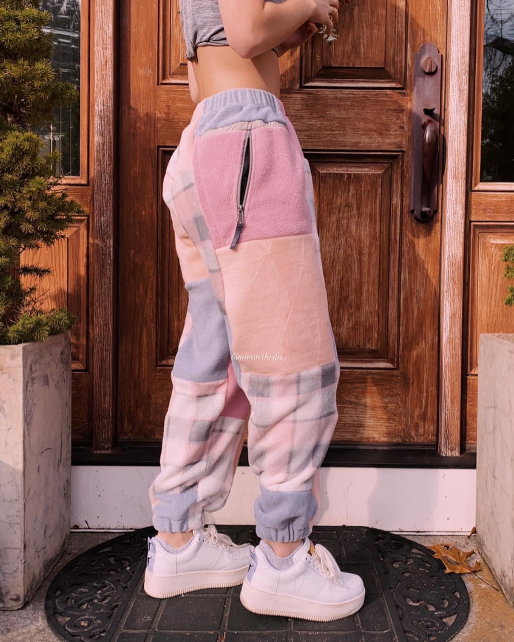 (XS/S) Rose Plaid Reworked Joggers