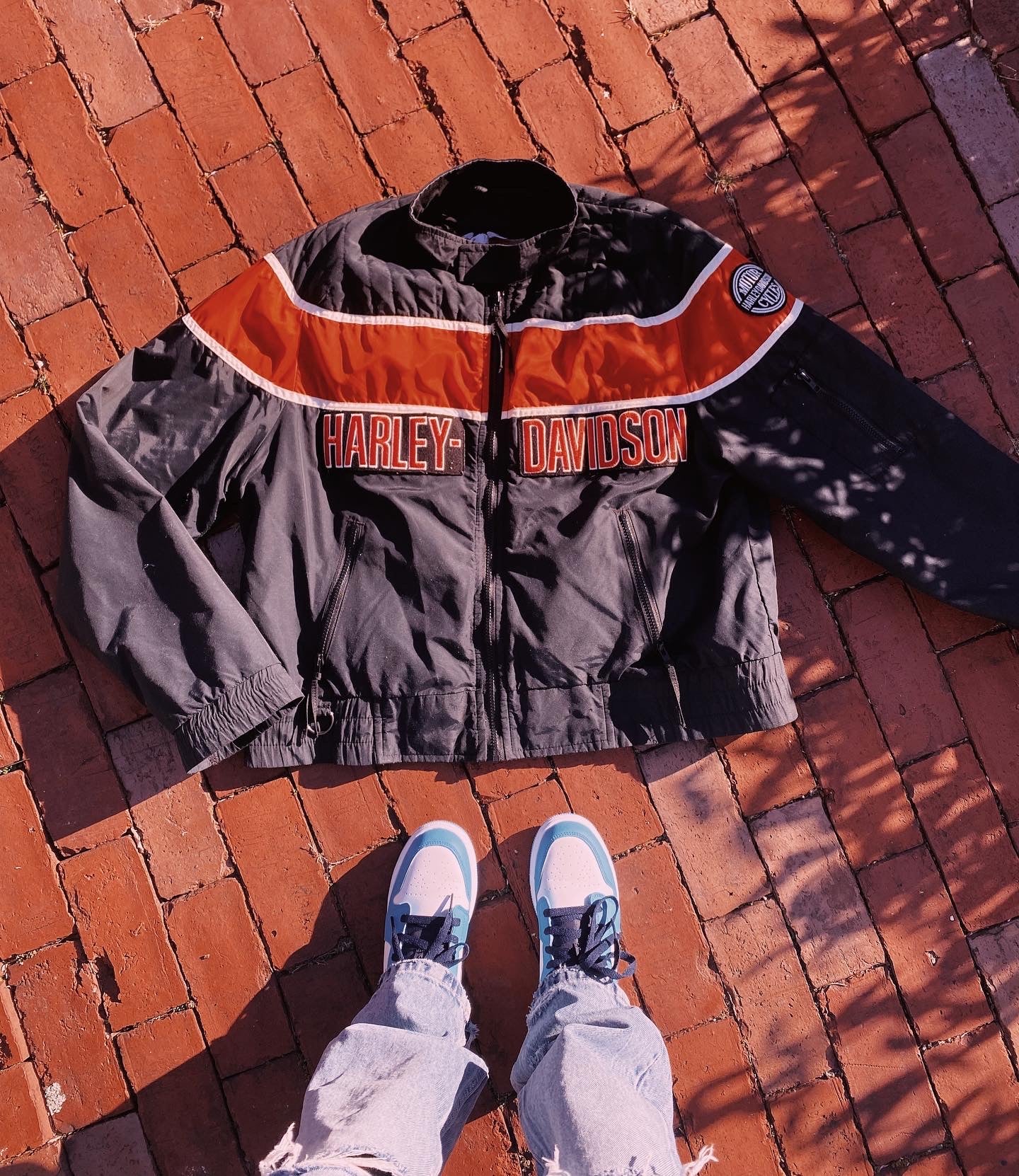 (L) Vintage Harley Davidson Windbreaker