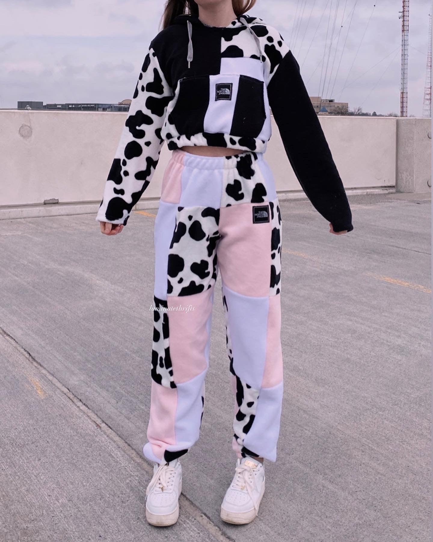 (L/XL) Strawberry Cow Reworked Joggers