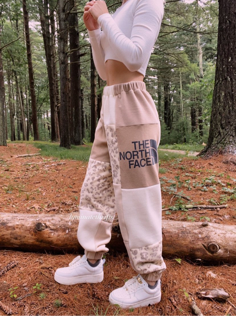 (S-L) Neutral Leopard Reworked Joggers