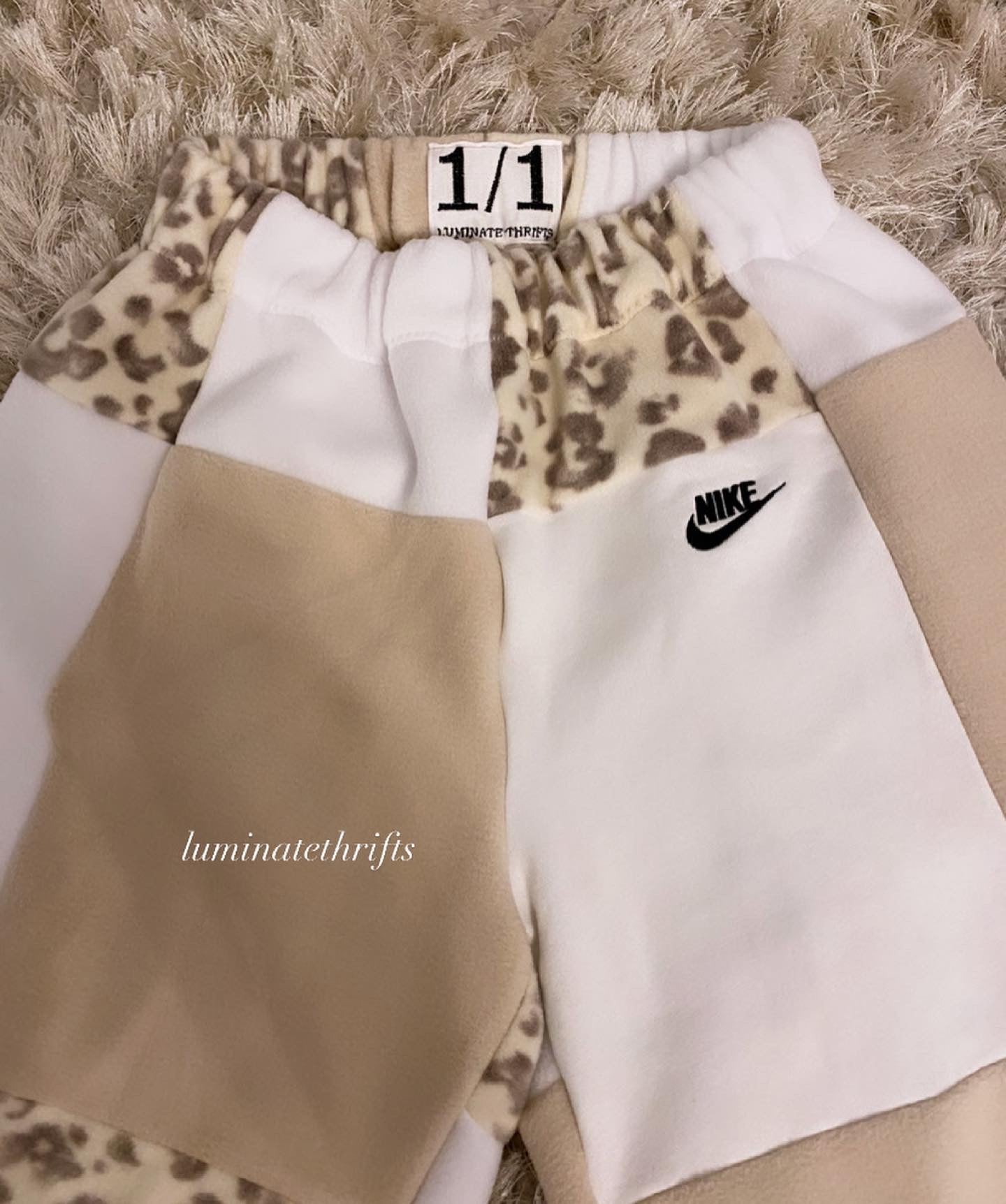 (XS-M) Special Edition Neutral Leopard Reworked Joggers