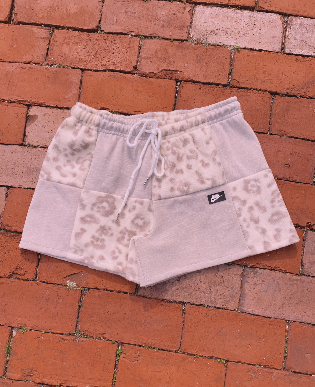 (S/M) Neutral Leopard Reworked Shorts