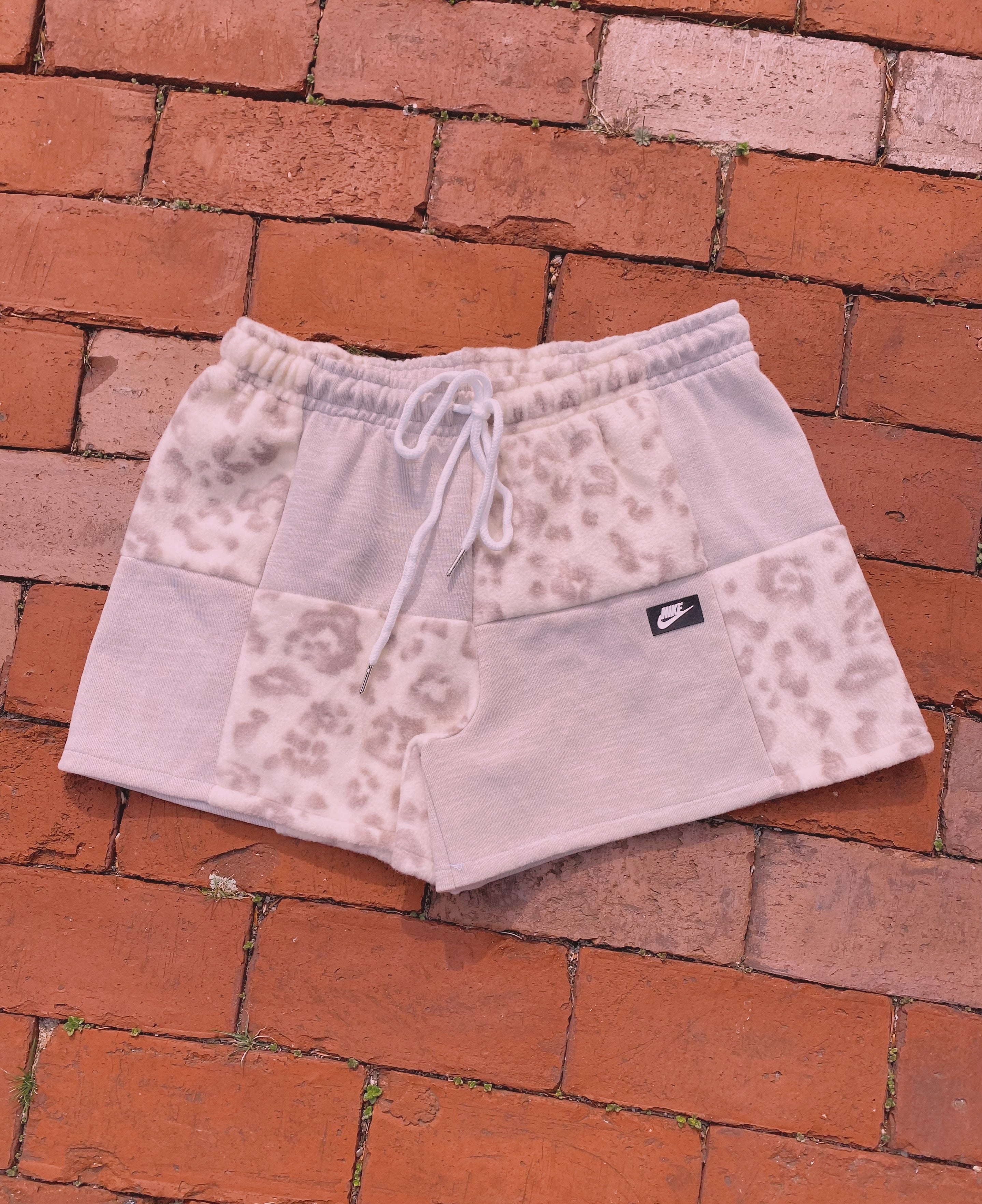 (S/M) Neutral Leopard Reworked Shorts