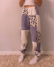 Load image into Gallery viewer, (XS-M) Lavender Cow Reworked Joggers
