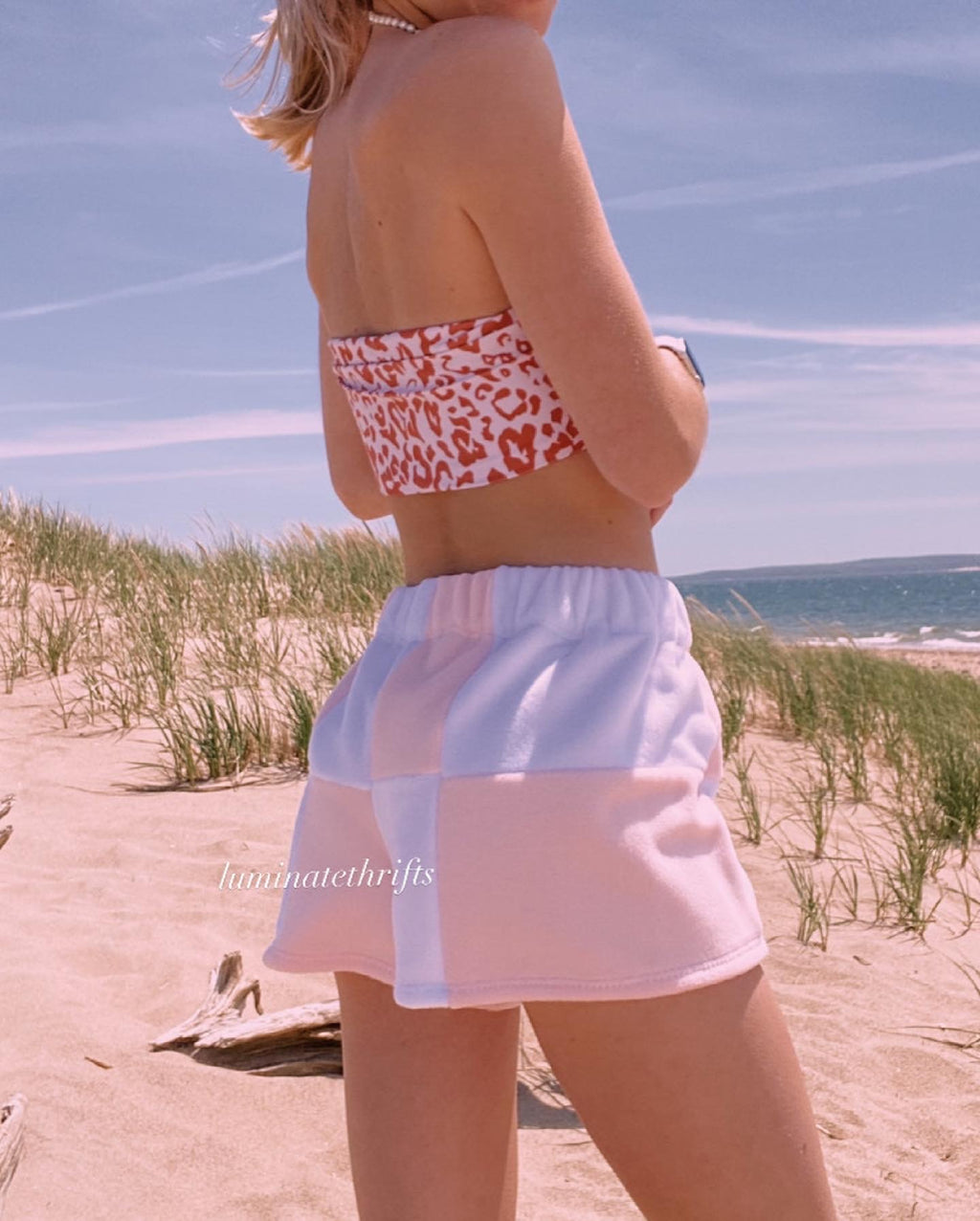 Blush Pink Colorblock Shorts