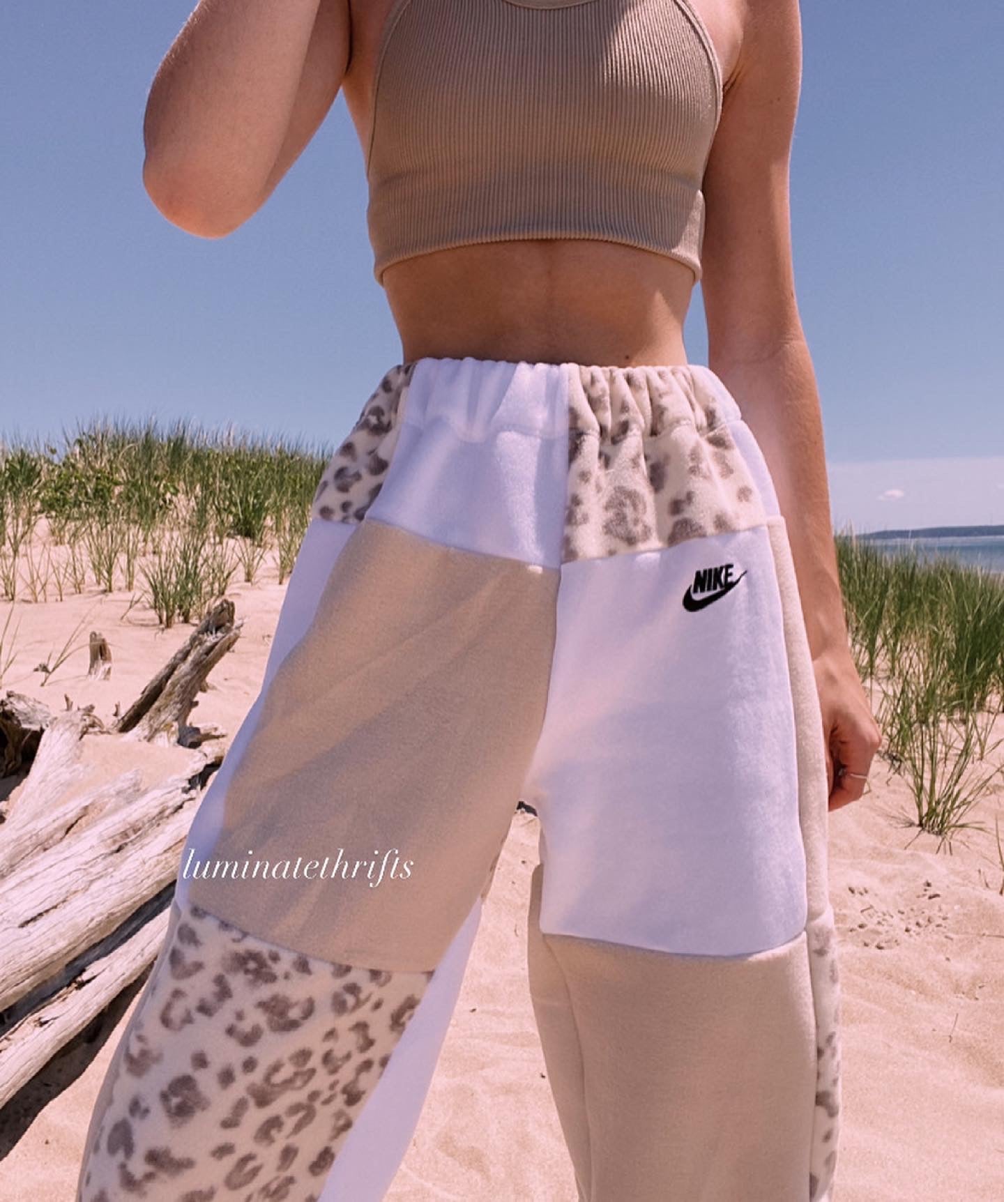 (XS-M) Special Edition Neutral Leopard Reworked Joggers