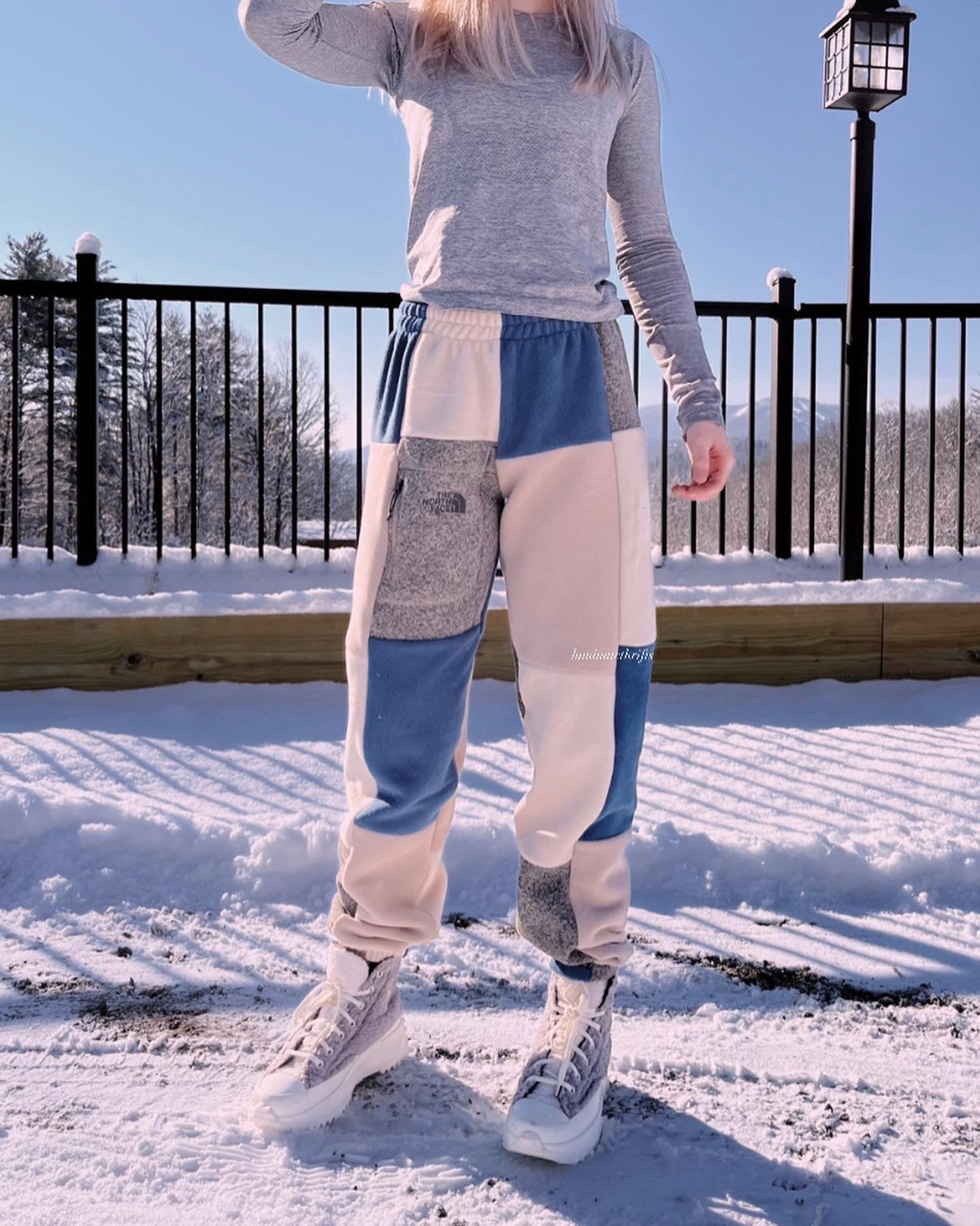 (S/M) Rustic Blue Reworked Joggers