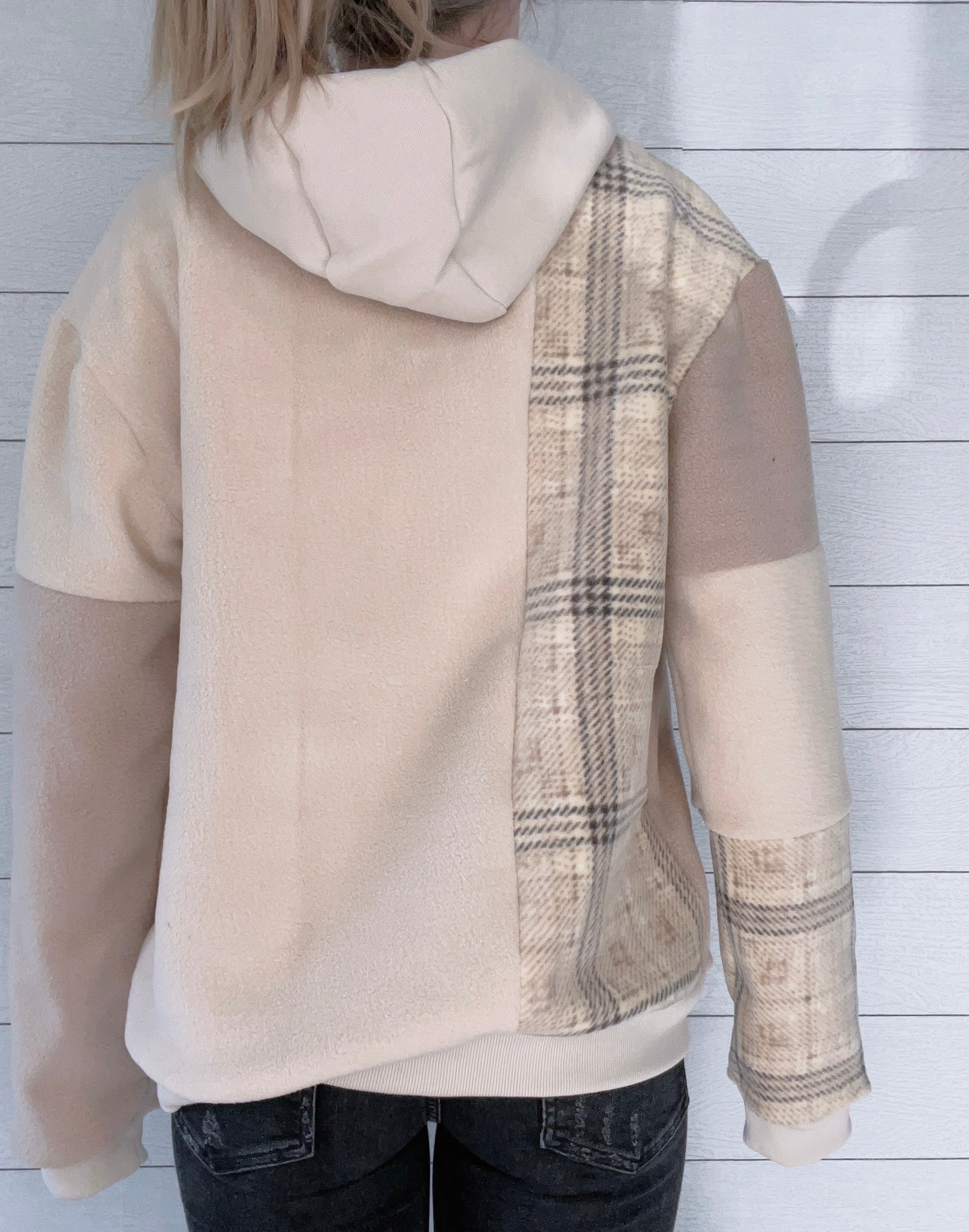 (L) Neutral Flannel 1/1 Hoodie