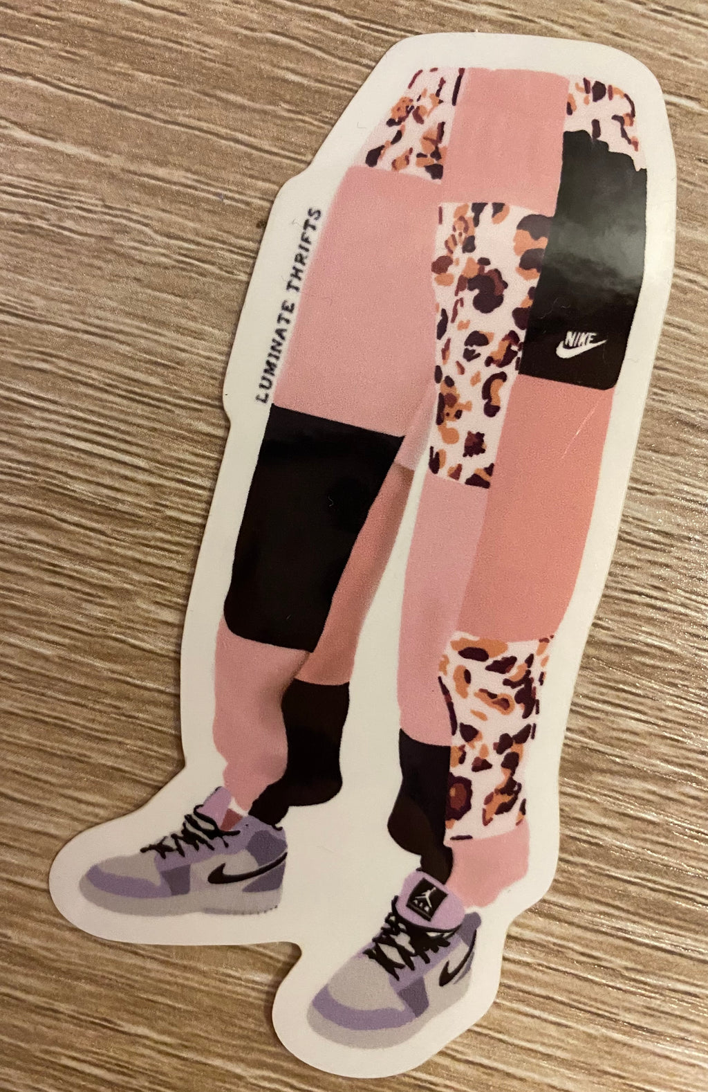 Rustic Leopard Jogger Sticker