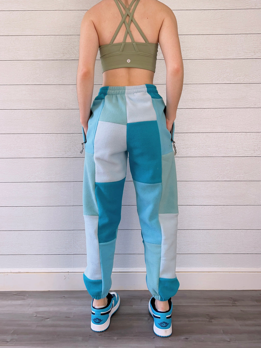 (S/M) Sea Blue 1/1 Joggers +zipper pockets