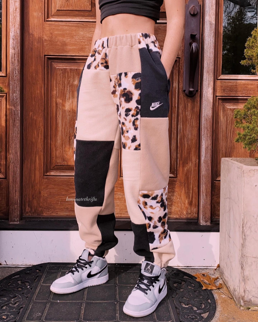 (S/M) Rustic Leopard Reworked Joggers