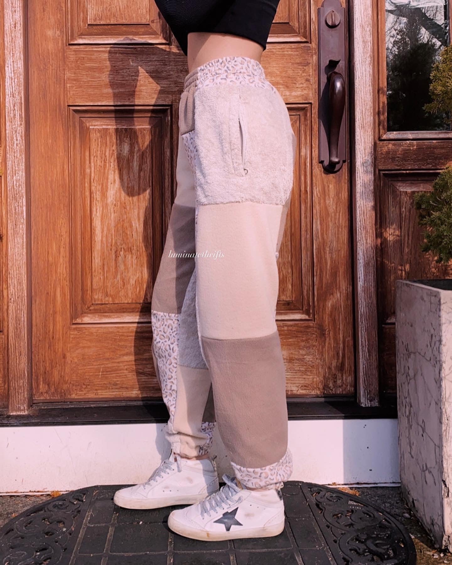 (XS/S) Neutral Leopard Reworked Joggers