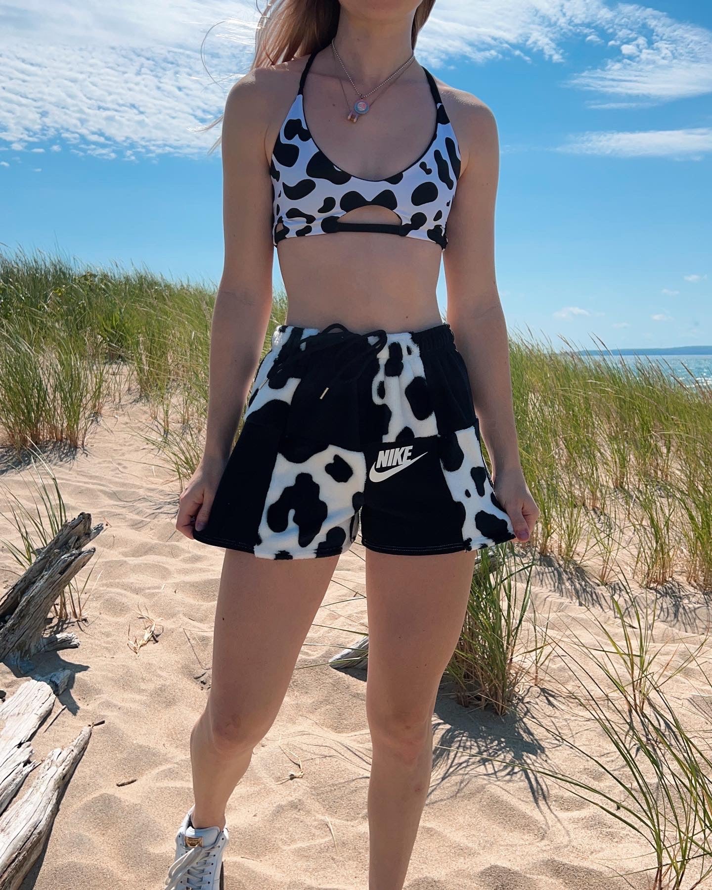 (S/M) Oreo Cow Reworked Shorts