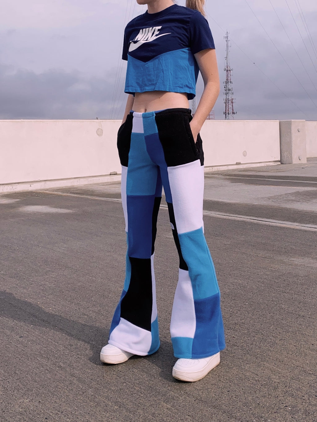 (XS/S) Glacier Blue Reworked Flares