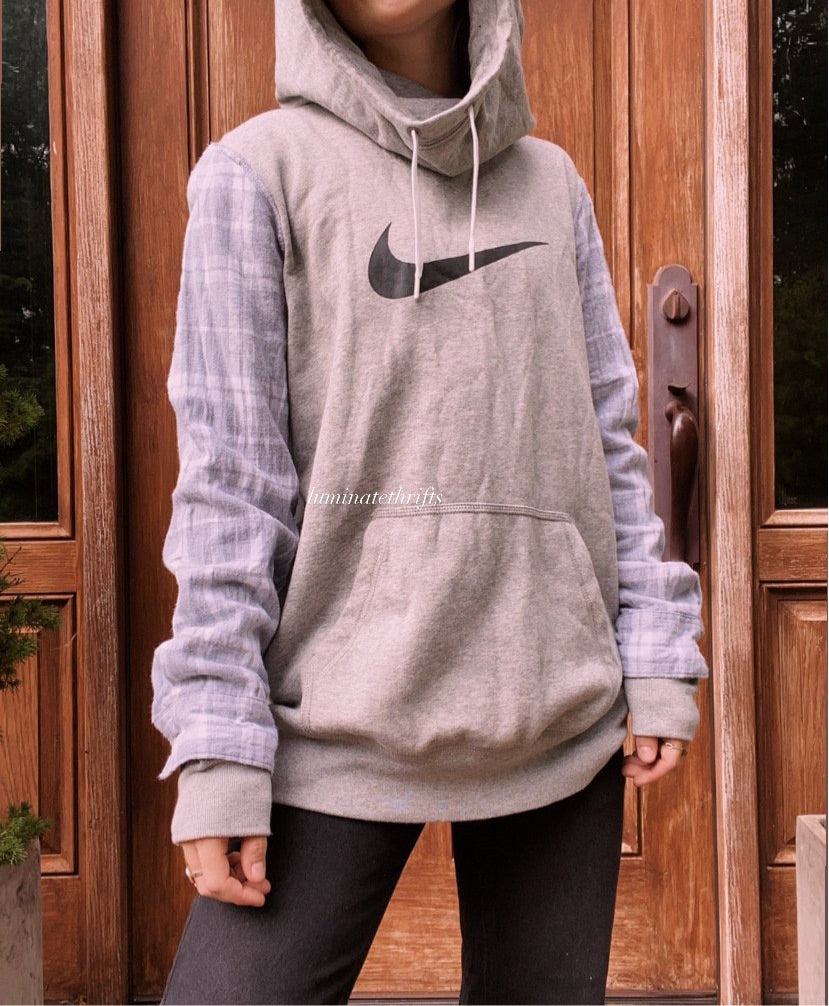 (L) Flannel Reworked Hoodie