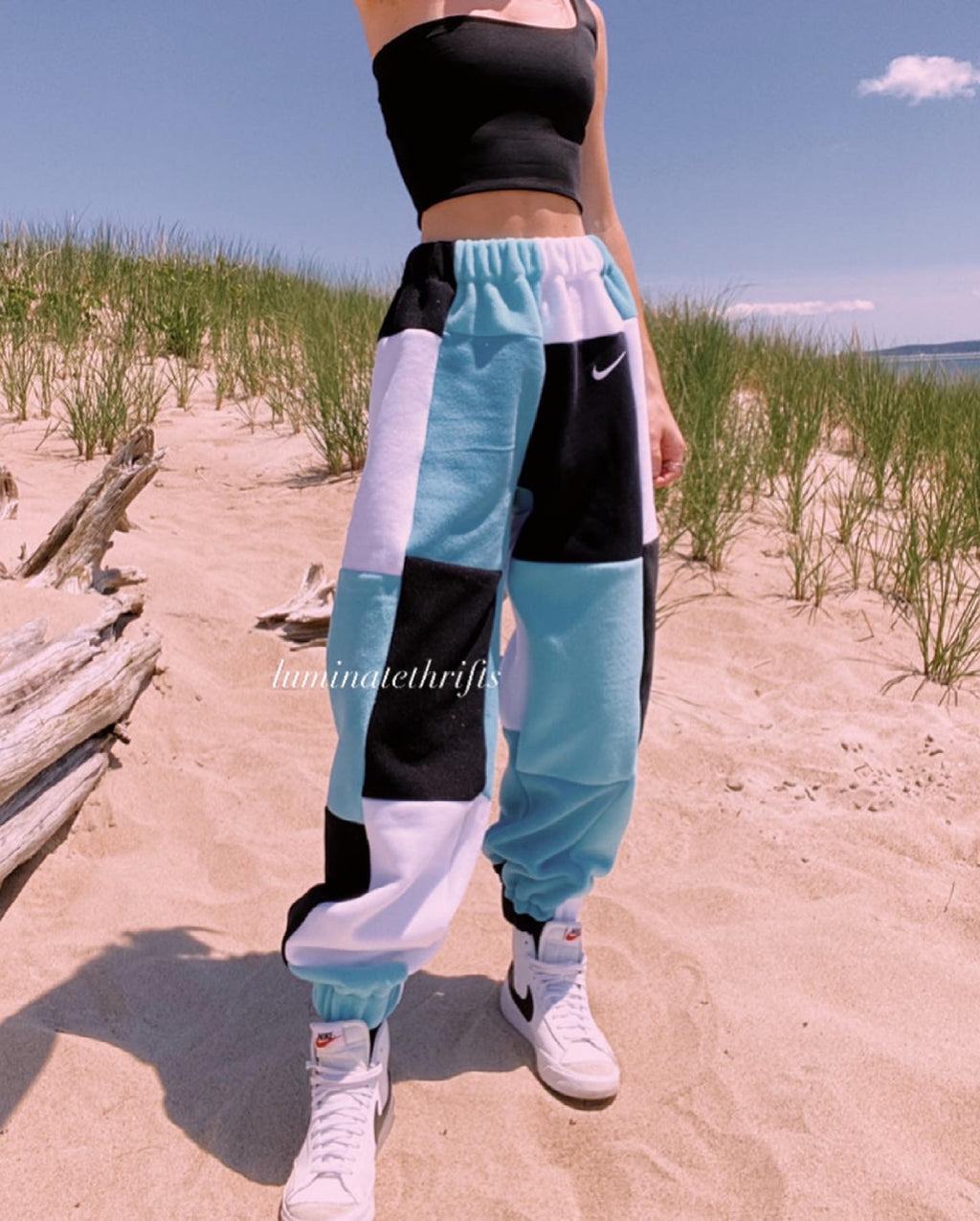 (XS-M) Glacier Blue Reworked Joggers