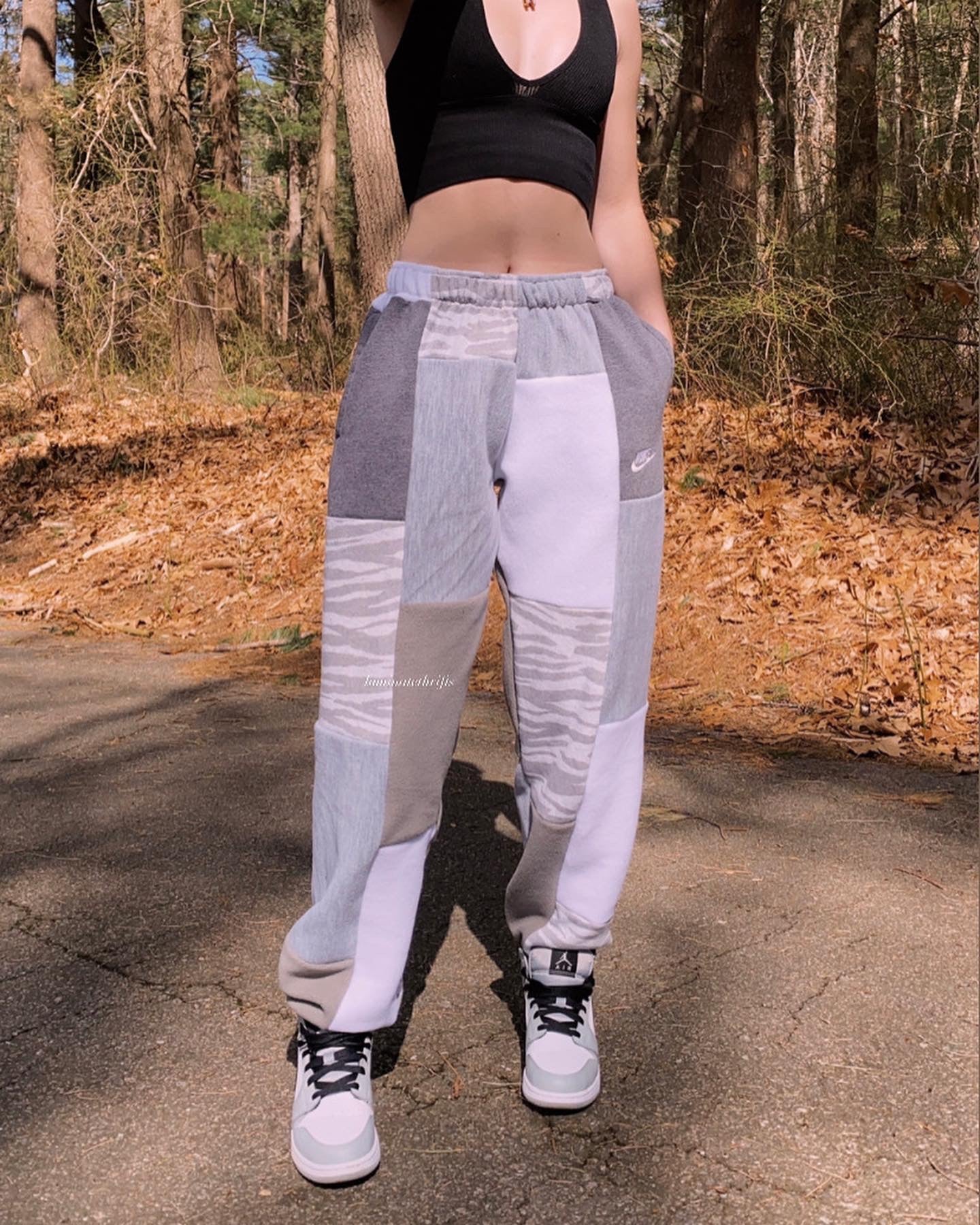 (S/M) Ash Zebra Reworked Joggers