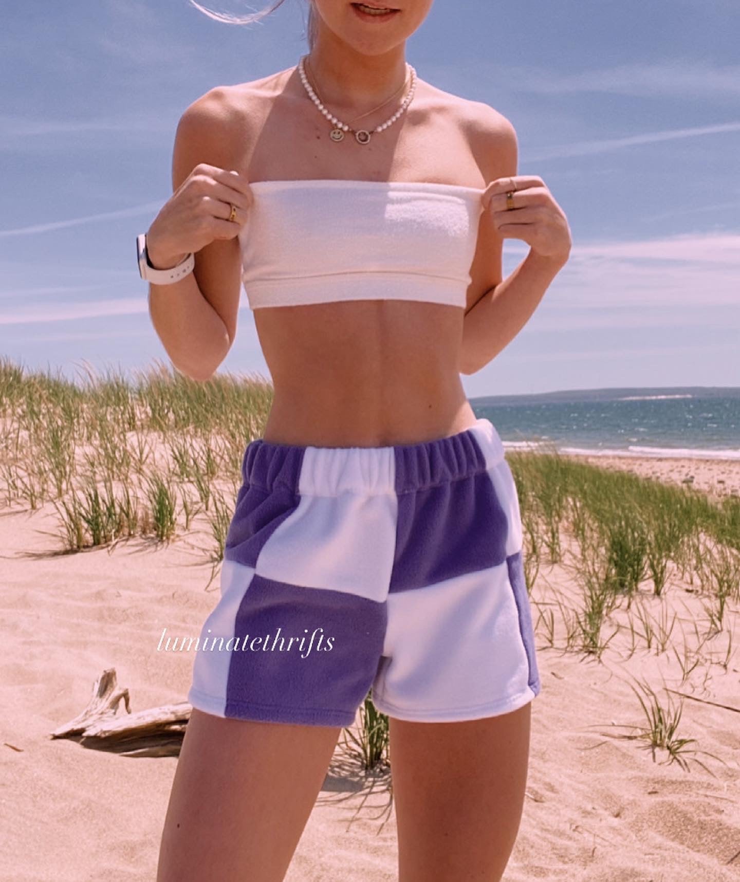 Berry Purple Colorblock Shorts