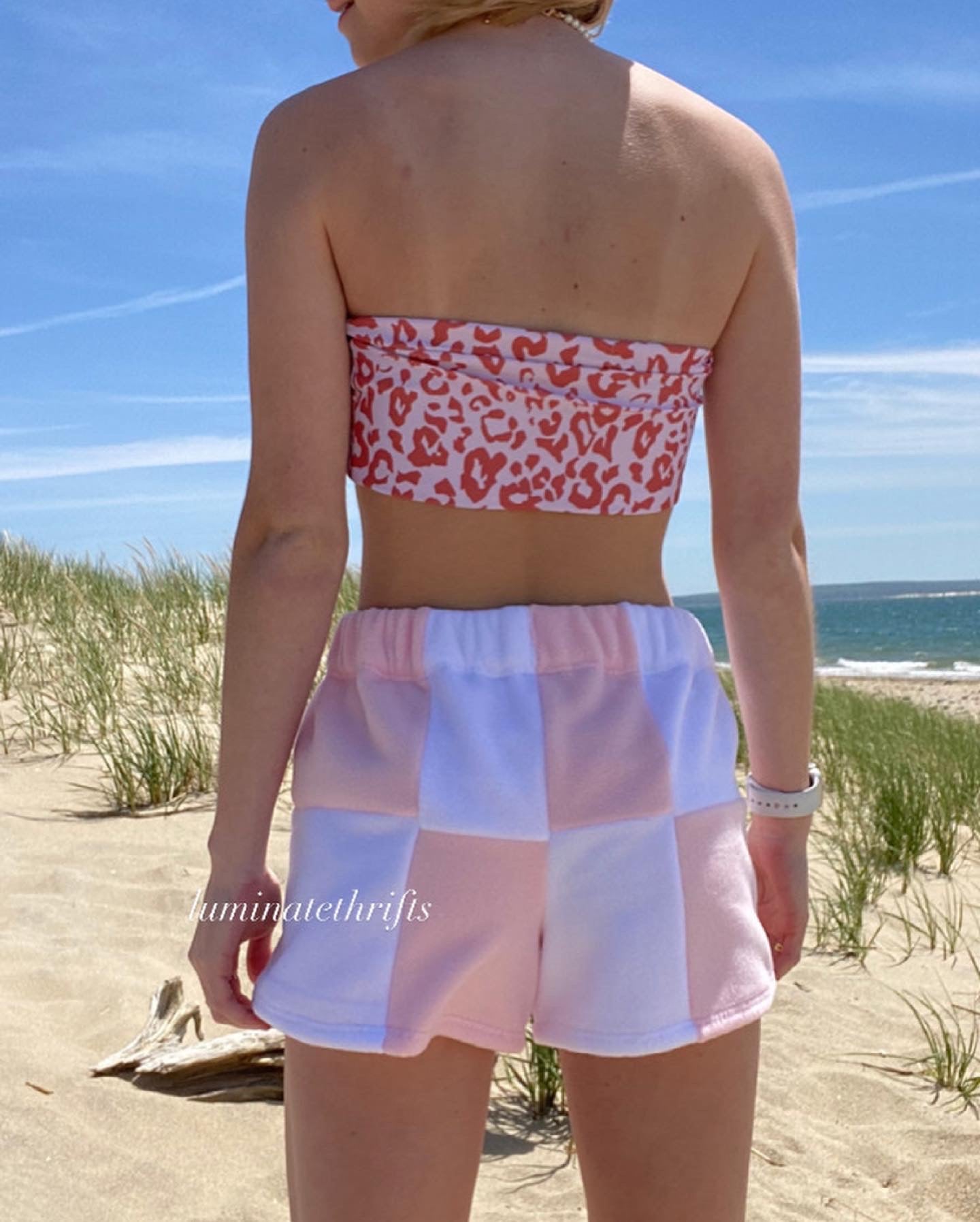 Blush Pink Colorblock Shorts
