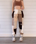(S/M) Neutral Leopard 1/1 Joggers +zipper pockets