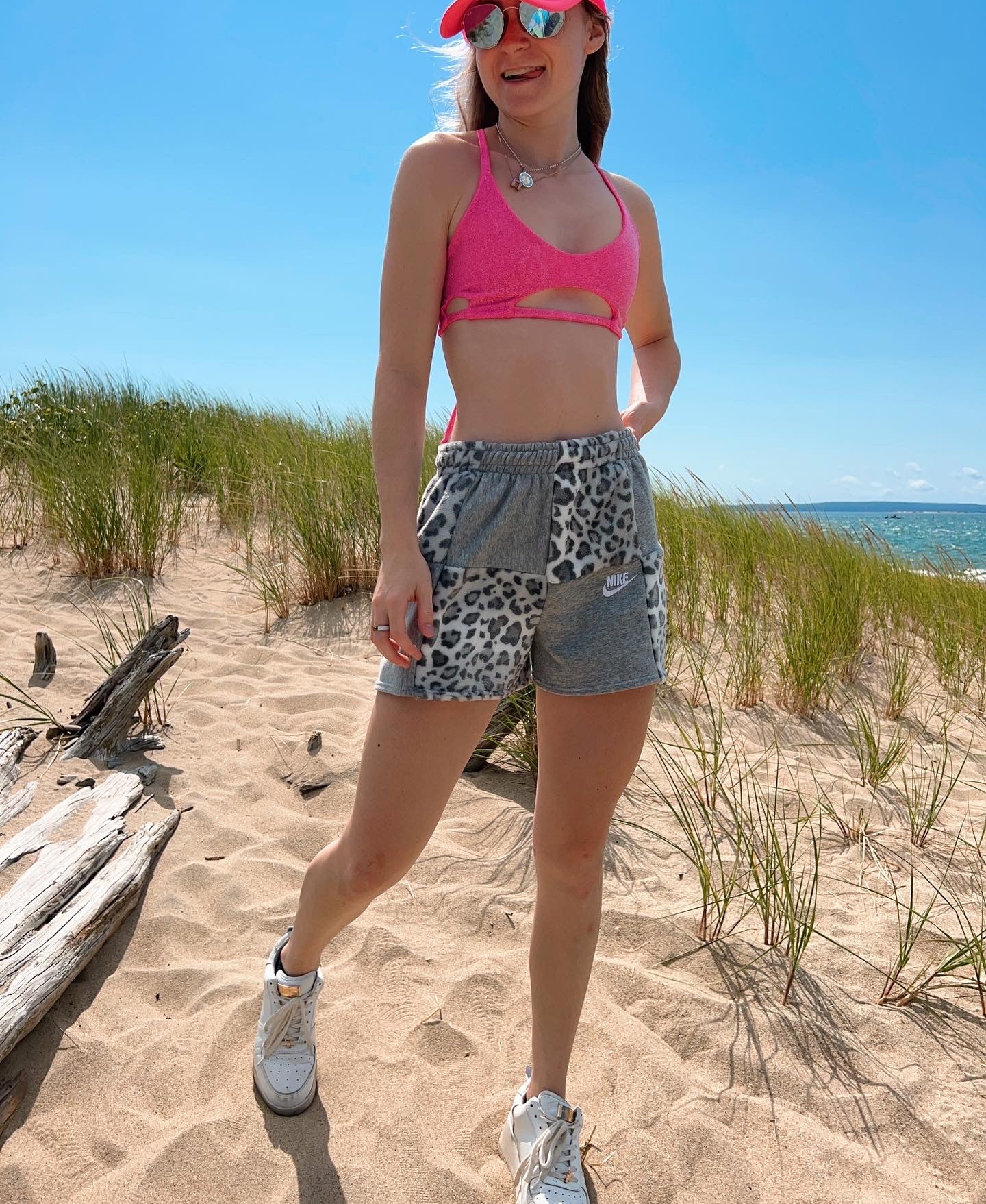 (S/M) Snow Leopard Reworked Shorts