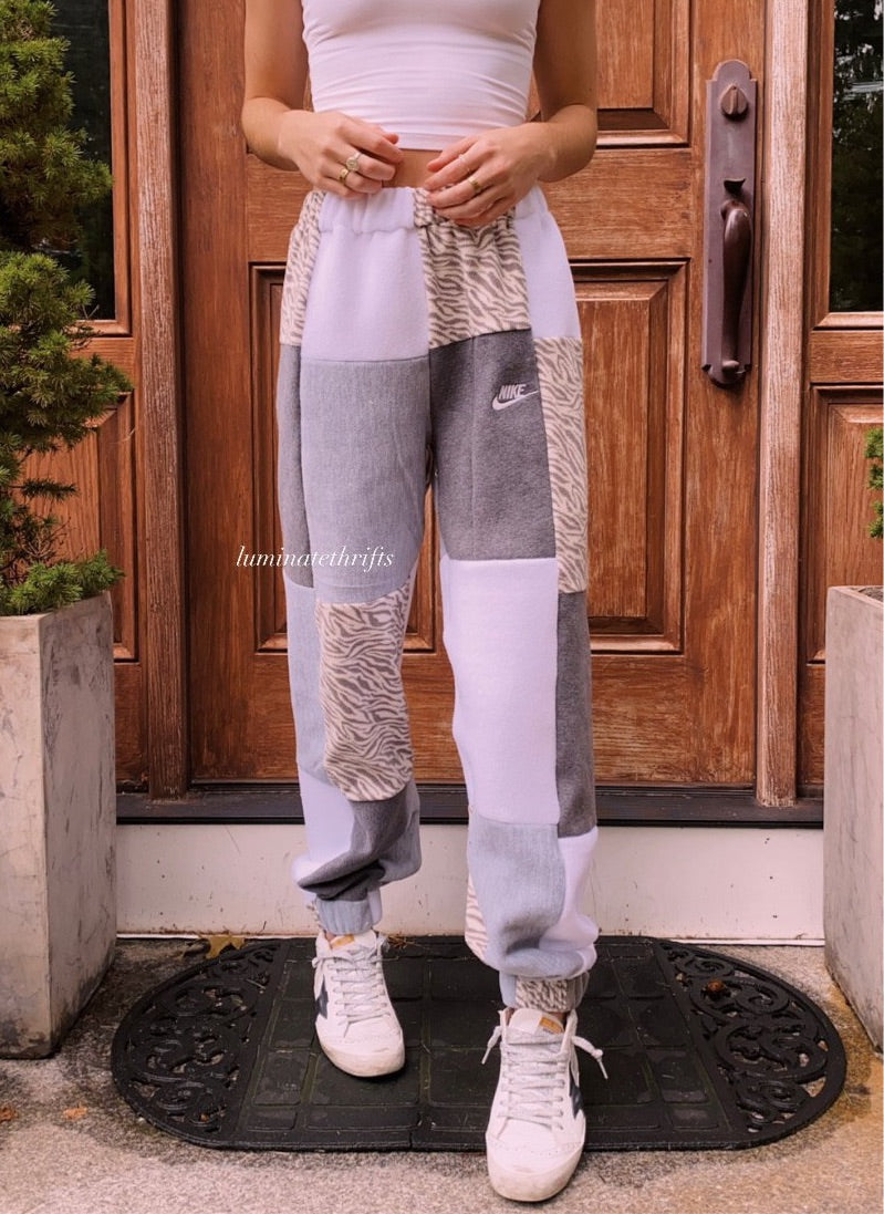(XS-M) *Special Edition* Diamond Zebra Reworked Joggers