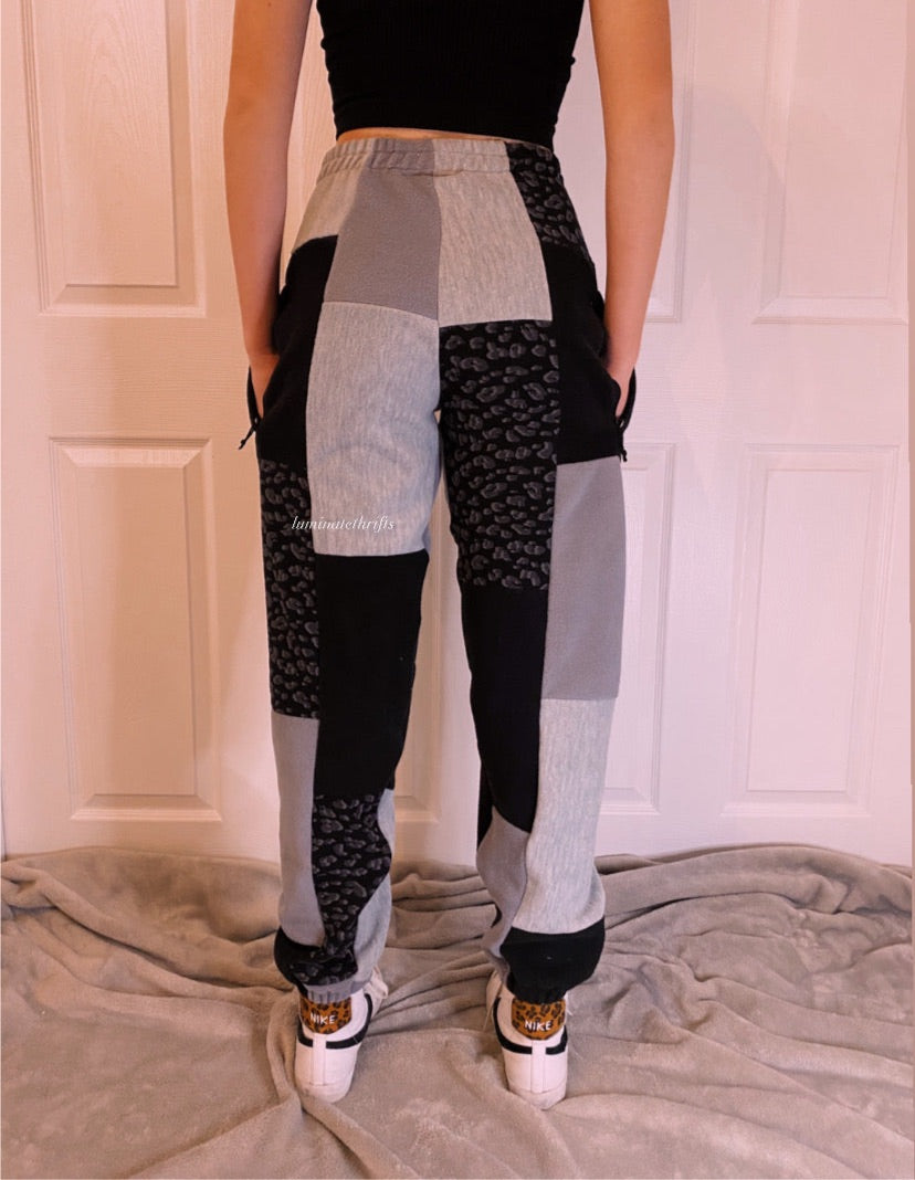 (S/M) Diamond Leopard Reworked Joggers