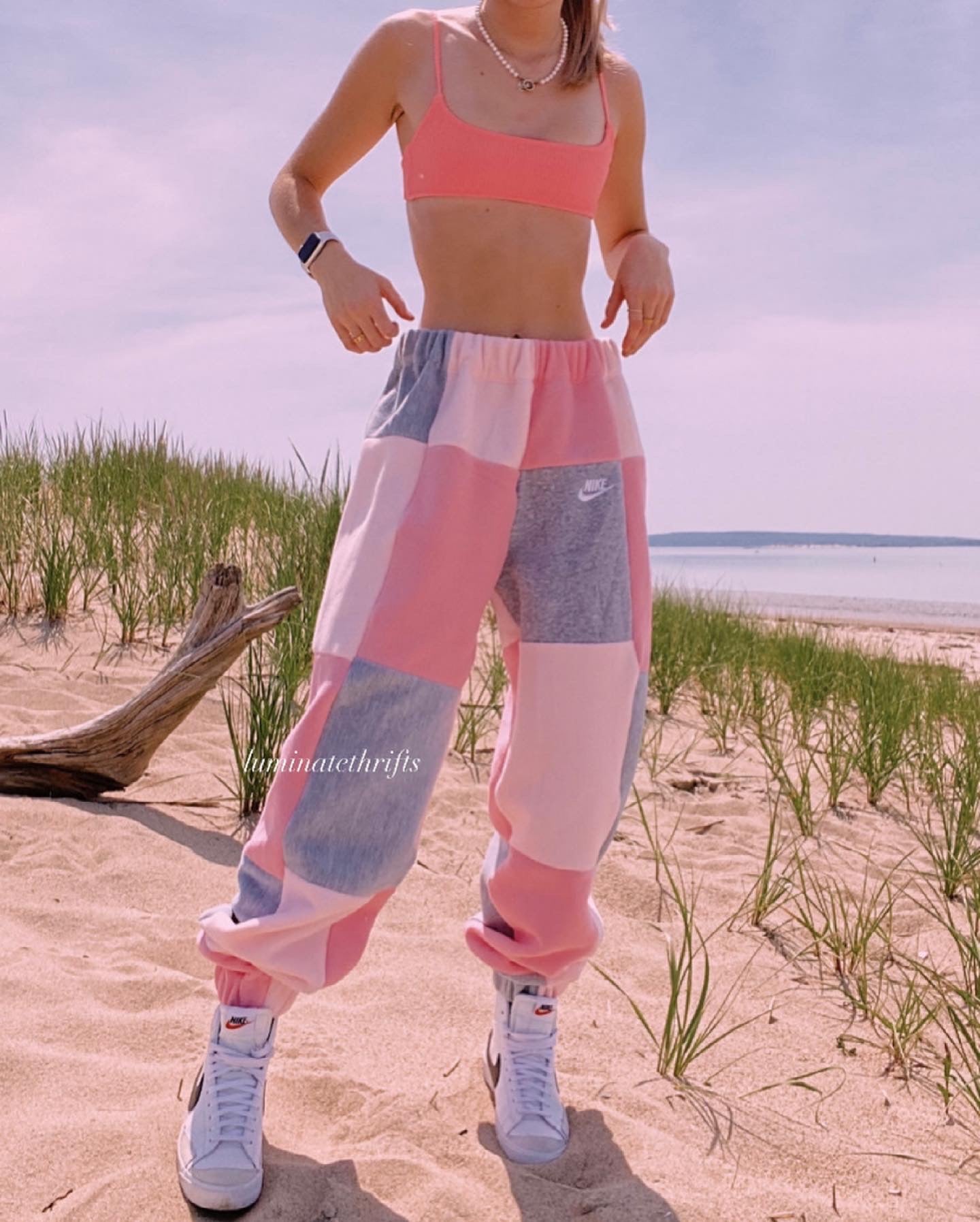 Smokey Pink Reworked Joggers