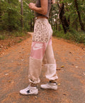 (XS-M) Neutral Pink Leopard Reworked Joggers