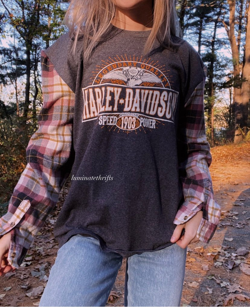 (L) Harley X Flannel Reworked Shirt
