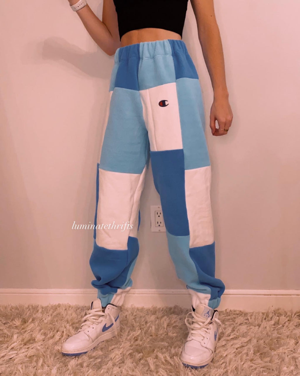(XS-M) Sea Blue Reworked Joggers