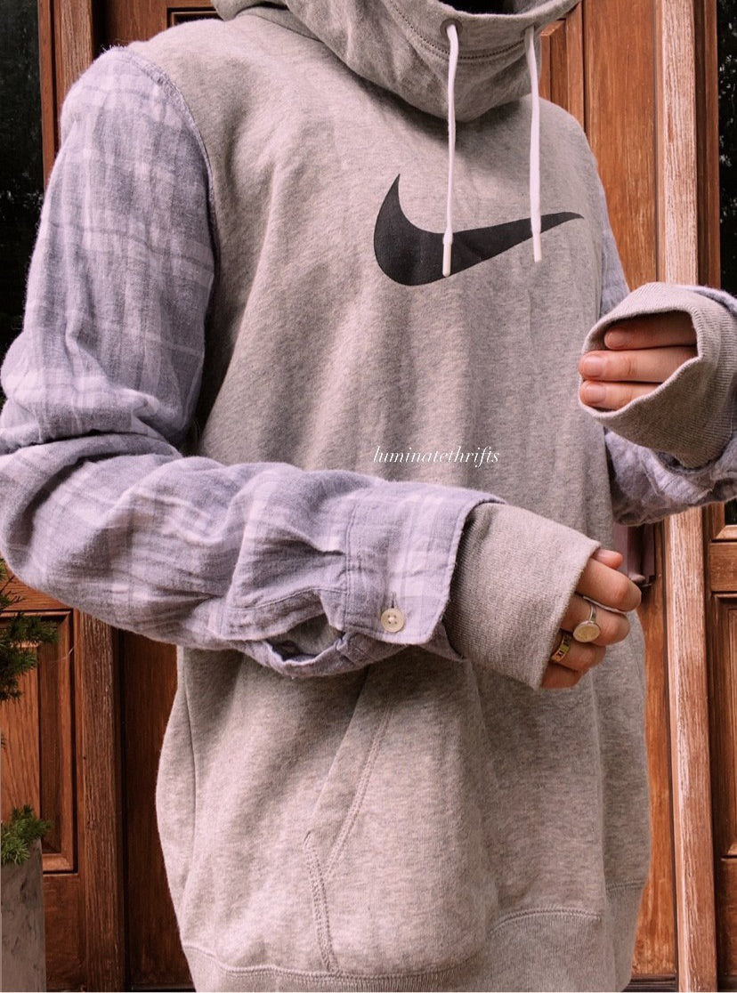 (L) Flannel Reworked Hoodie