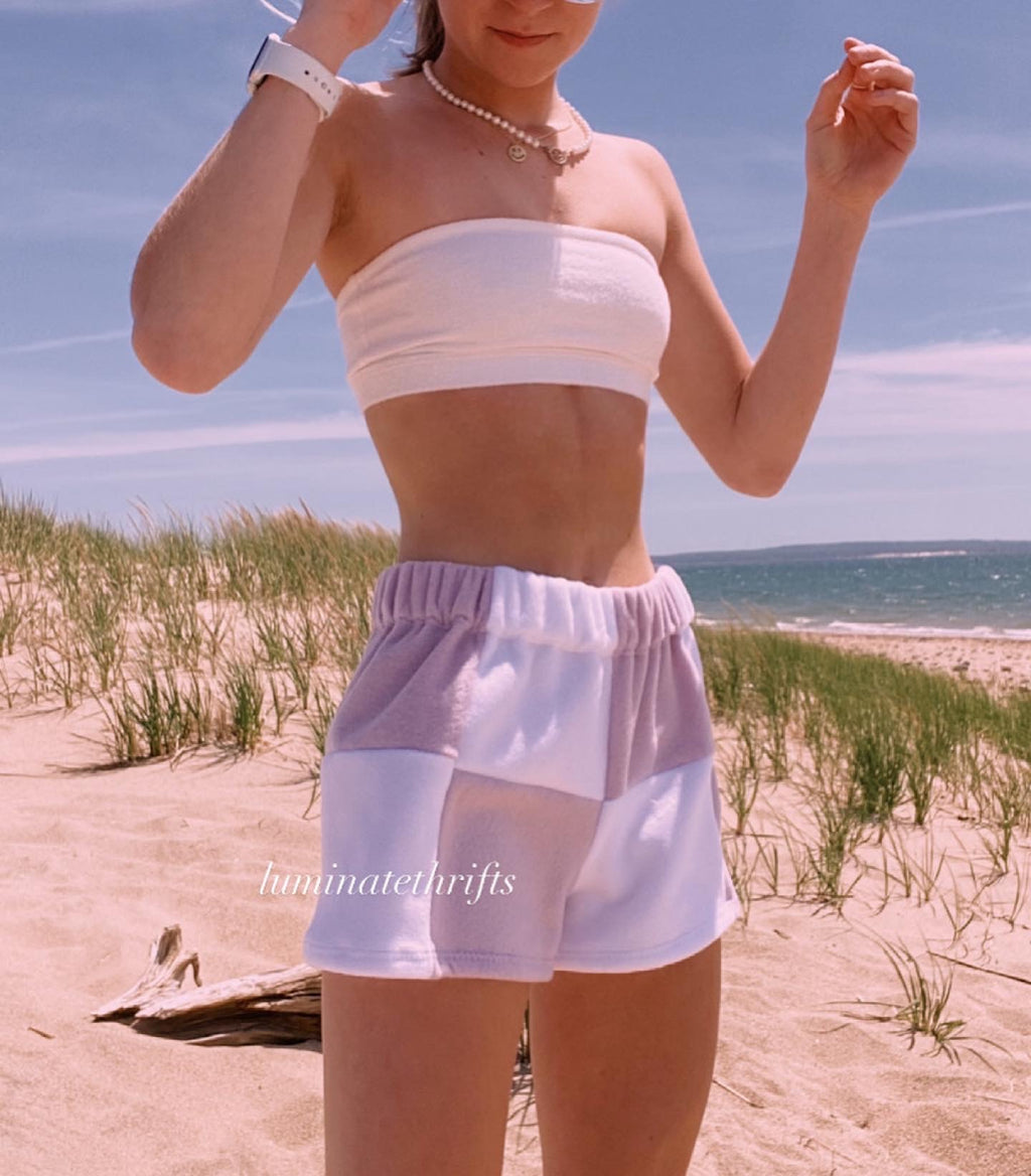 Lilac Purple Colorblock Shorts