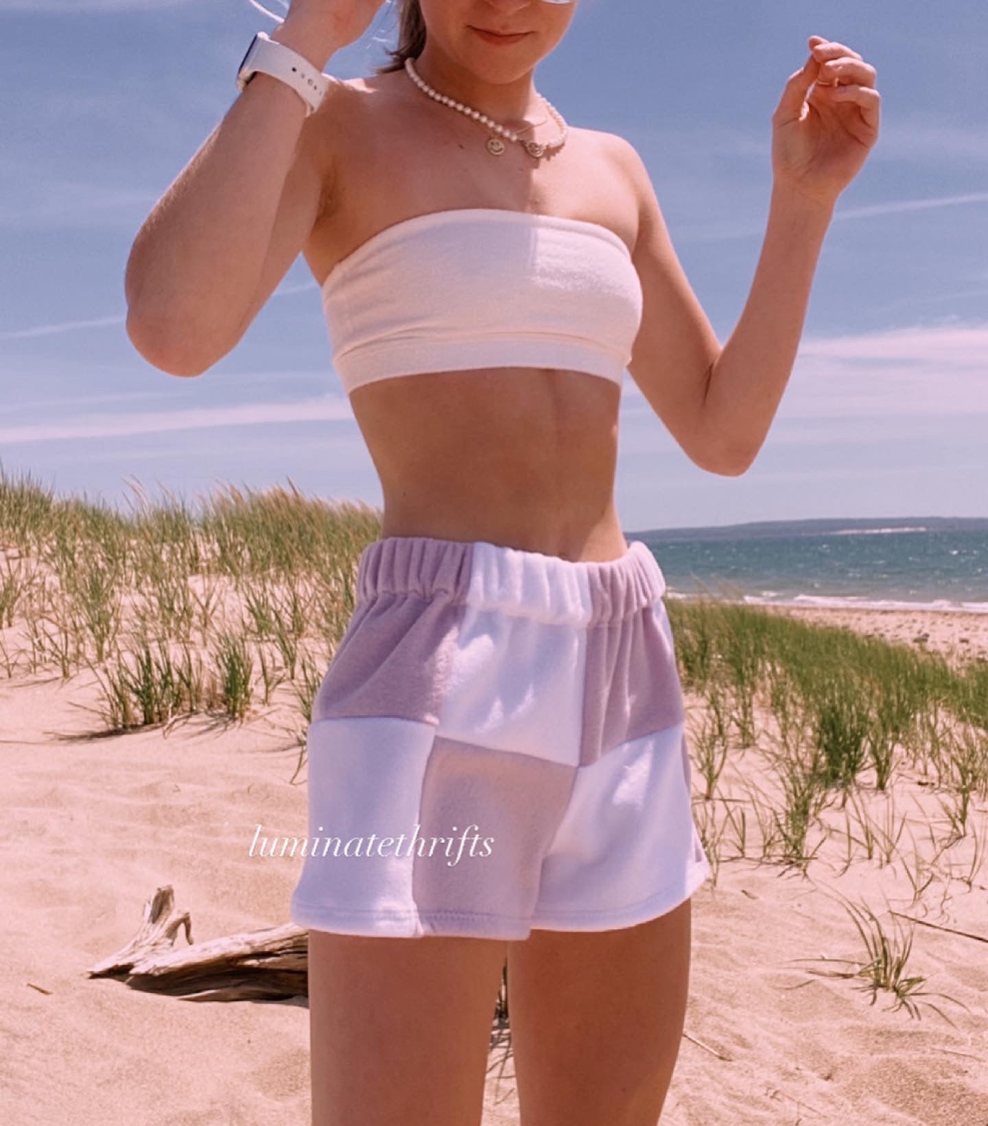 Lilac Purple Colorblock Shorts